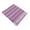 Weiß/lilanes Fouta-Hamamtuch (für Sauna & Strand),