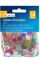 Zahlen-Streudeko, 14g, metallic, bunt sortiert, 60