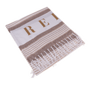 Weiß/creme/braunfarbenes Fouta-Hamamtuch, Relax,