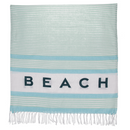 Weiß/türkis/blaufarbenes Fouta-Hamamtuch, Beach,