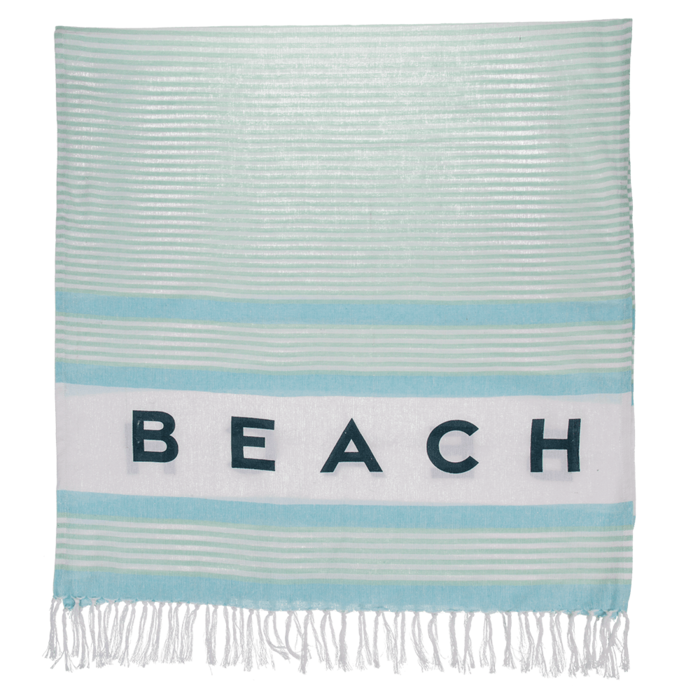 Weiß/türkis/blaufarbenes Fouta-Hamamtuch, Beach,