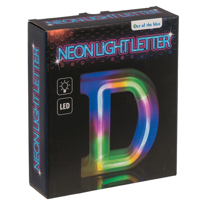 Neon-Leuchtbuchstabe, D, Höhe:16 cm,