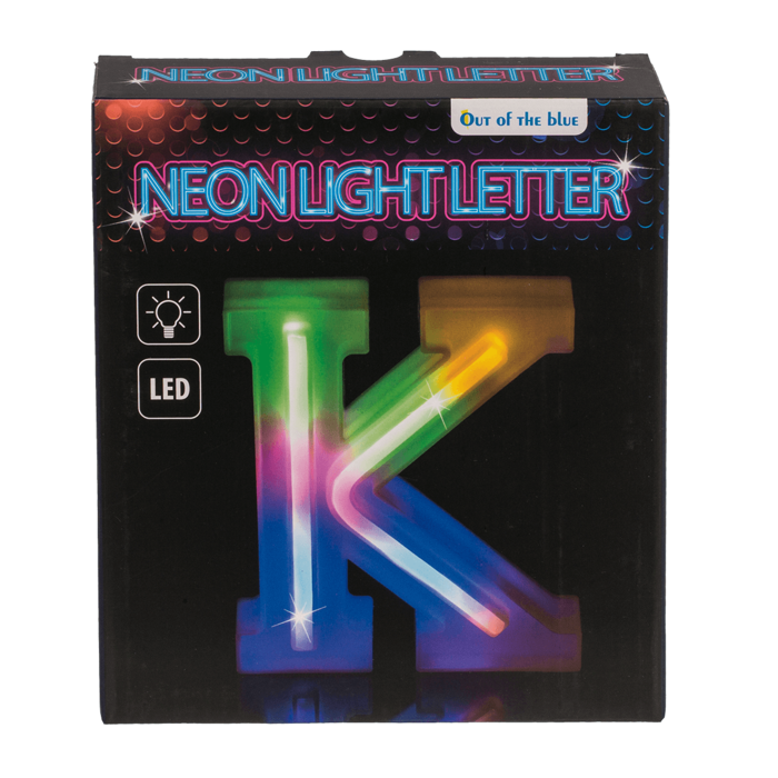 Neon-Leuchtbuchstabe, K, Höhe:16 cm,