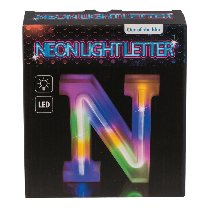 Neon-Leuchtbuchstabe, N, Höhe:16 cm,