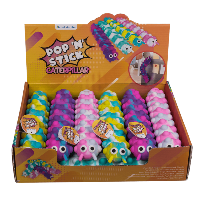 "Fidget Pop N' Stick Toy, Raupe,"