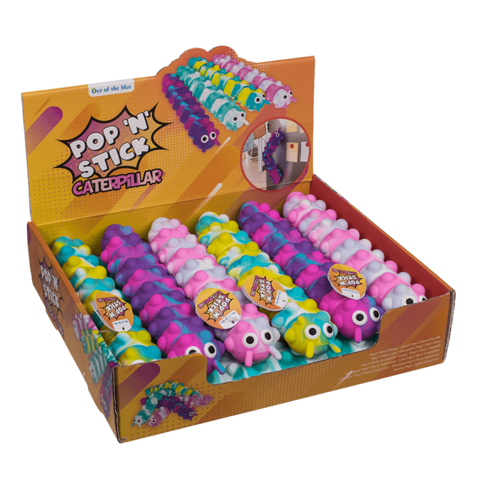 "Fidget Pop N' Stick Toy, Raupe,"