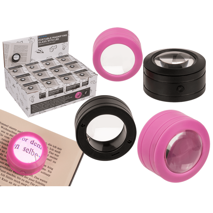 Tragbare Lupe mit LED (inkl. 2 x CR1220 Batterien)
