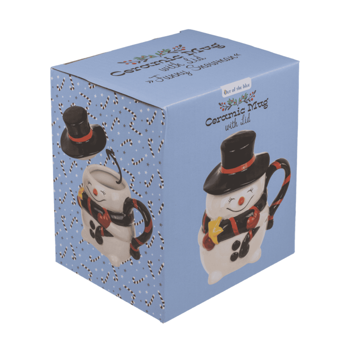 Becher, Funny Snowman, mit Deckel,