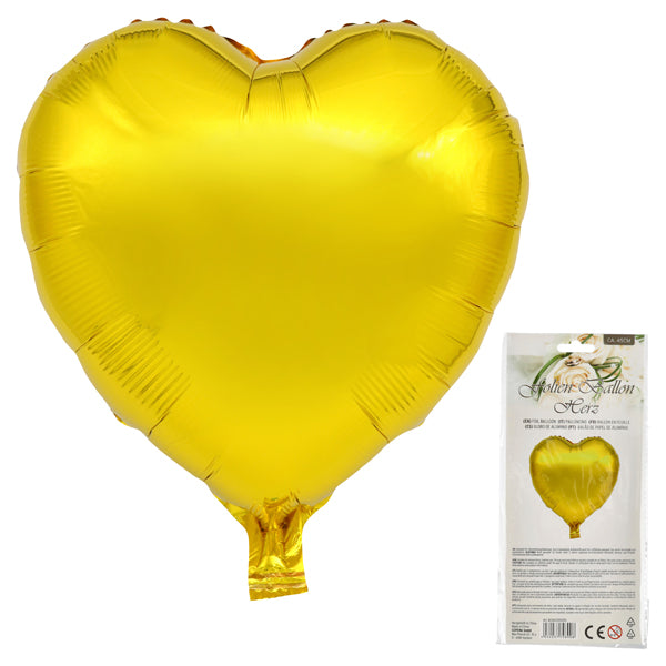Folienballon "Herz" gold ,  ca. 45cm