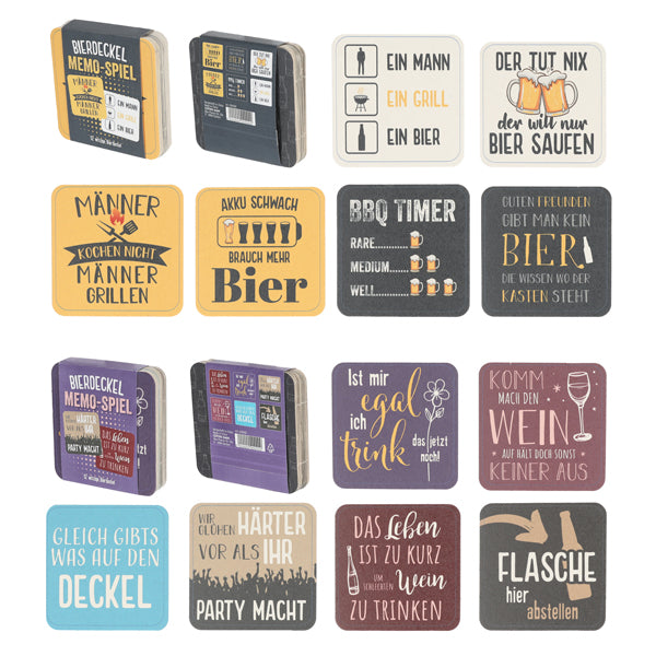 Bierdeckel Memoryspiel BBQ 12er Set