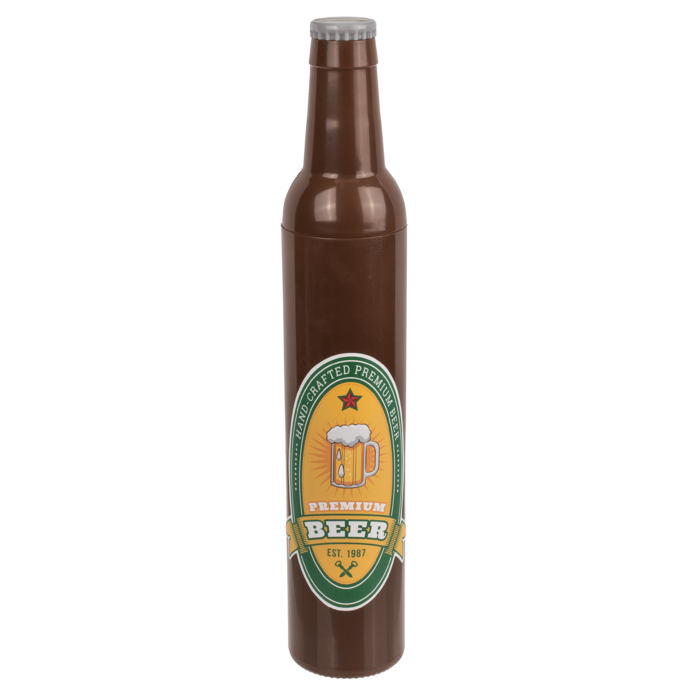 Taschen-Regenschirm, Bierflasche,