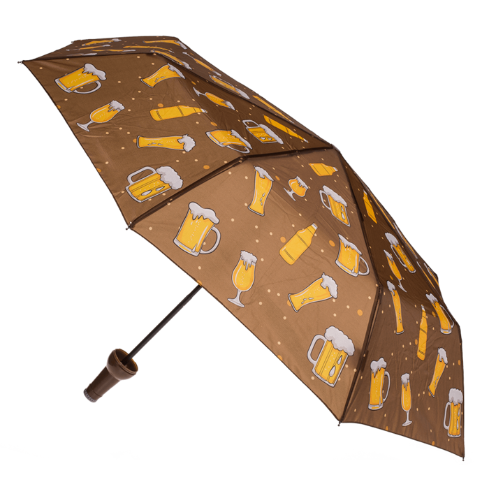 Taschen-Regenschirm, Bierflasche,