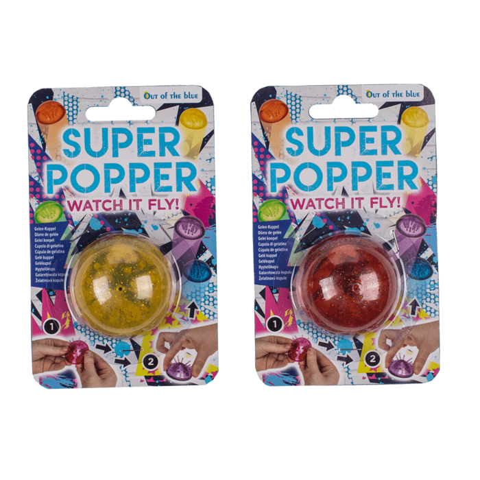 Super Popper, Jelly Kuppel, mit Glitter-Effekt,