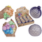 Squeeze-Ball im Netz, Regenbogen, ca. 7 cm,