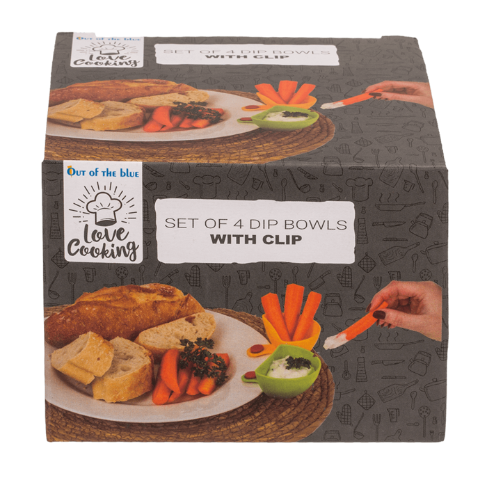 Dip-Schale mit Clip, 4er Set,