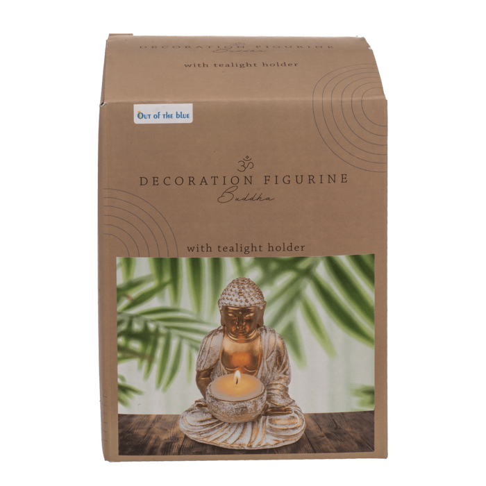 Deko-Figur, Buddha, mit Teelichthalter,
