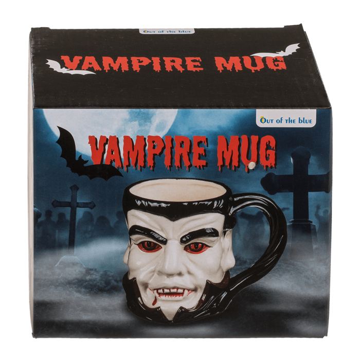 Becher, Vampir, 15 x 11,5 cm, aus Steingut