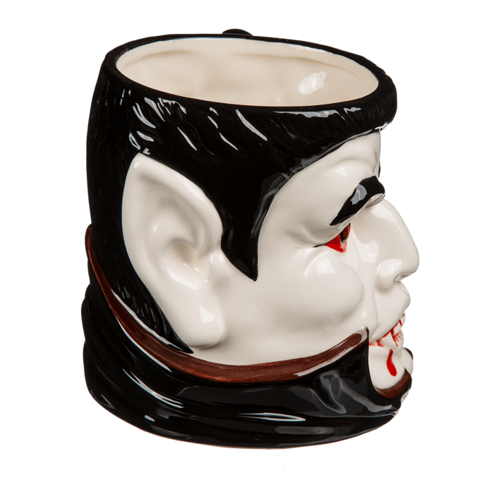 Becher, Vampir, 15 x 11,5 cm, aus Steingut