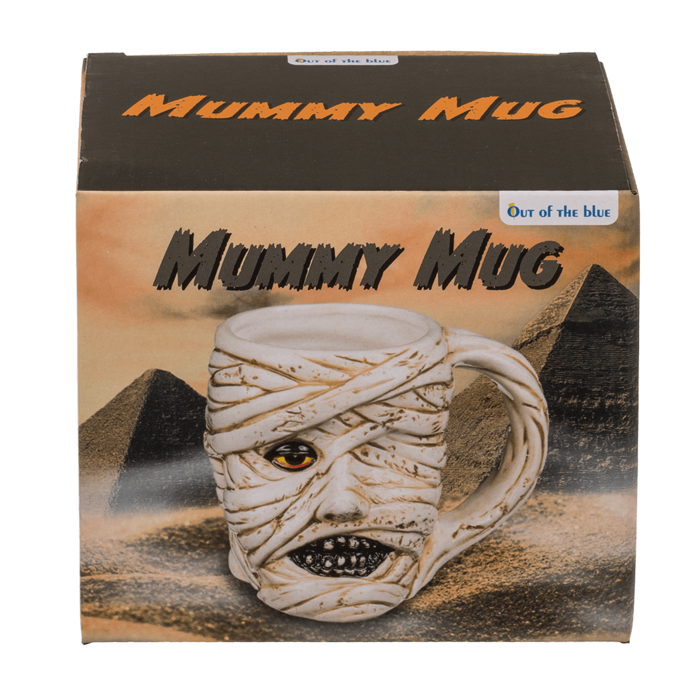 Becher, Mumie, ca. 14,5 x 11,5 cm, aus Steingut