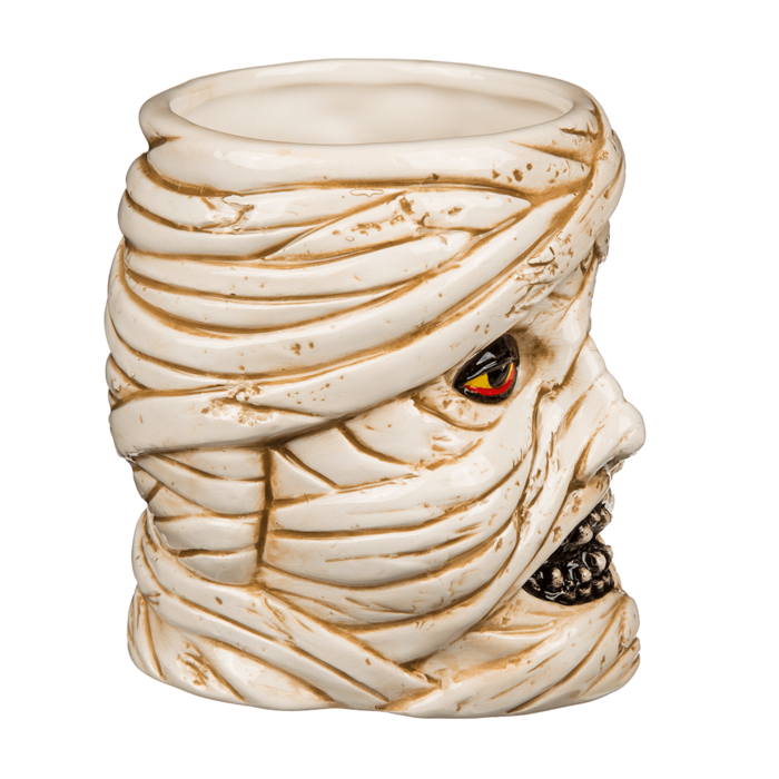 Becher, Mumie, ca. 14,5 x 11,5 cm, aus Steingut