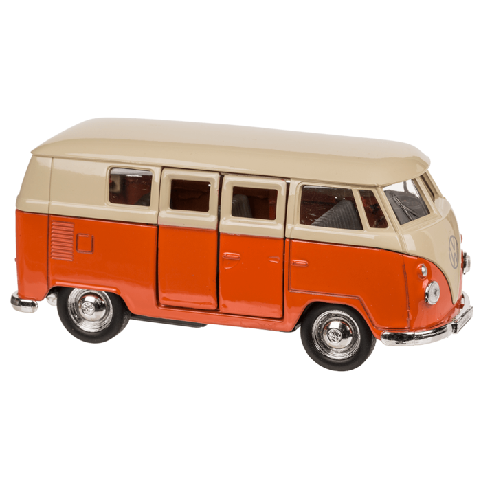 Modellauto mit Rückziehmotor, VW T1 Bus 1963,