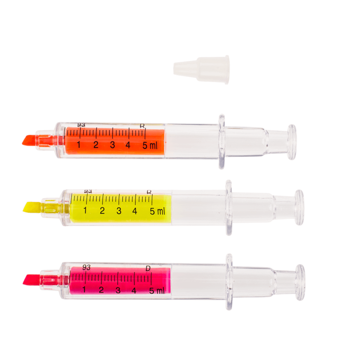Textmarker, Spritze, ca. 14 cm,