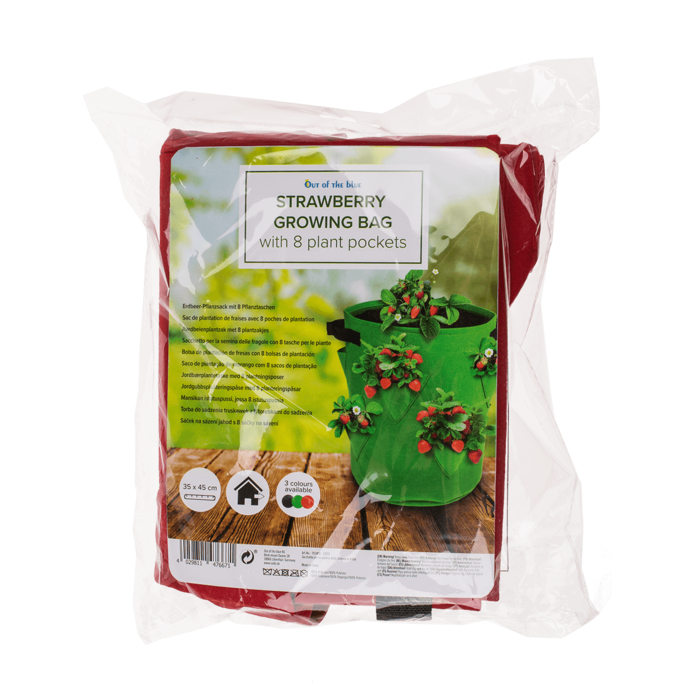 Erdbeer-Pflanzsack mit 8 Pflanztaschen,35 x 42 cm,