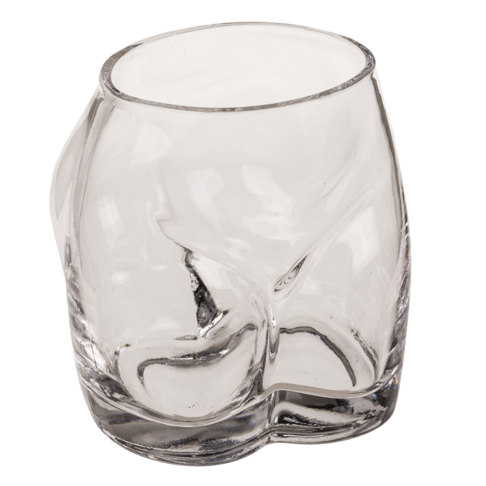 Trinkglas, Hoch den Hintern, ca. 7 x 5 x 9 cm,