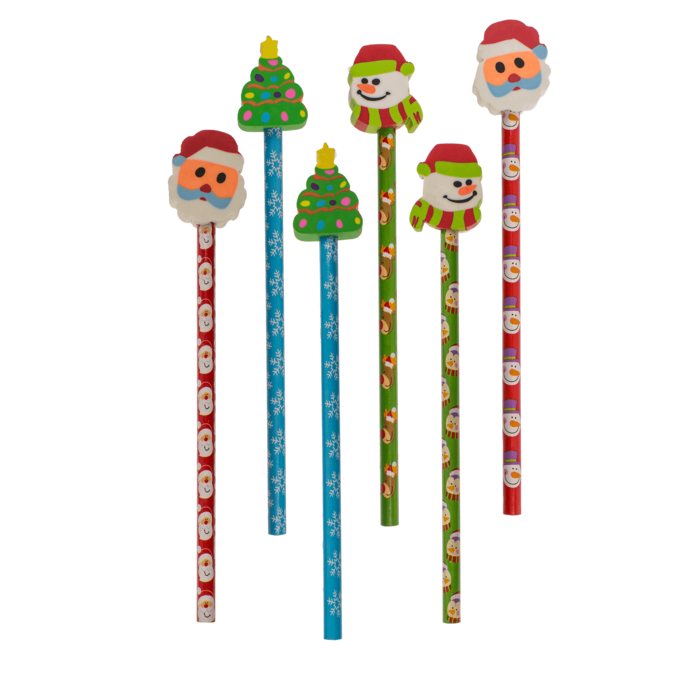 Weihnachtsbleistifte mit Radiergummi,