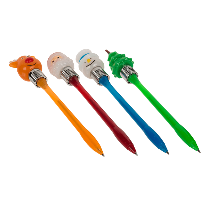 Kugelschreiber mit LED-Weihnachtsleuchtmotiv,