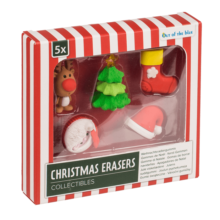 Weihnachts-Radiergummis, Collectibles, 5er-Set,