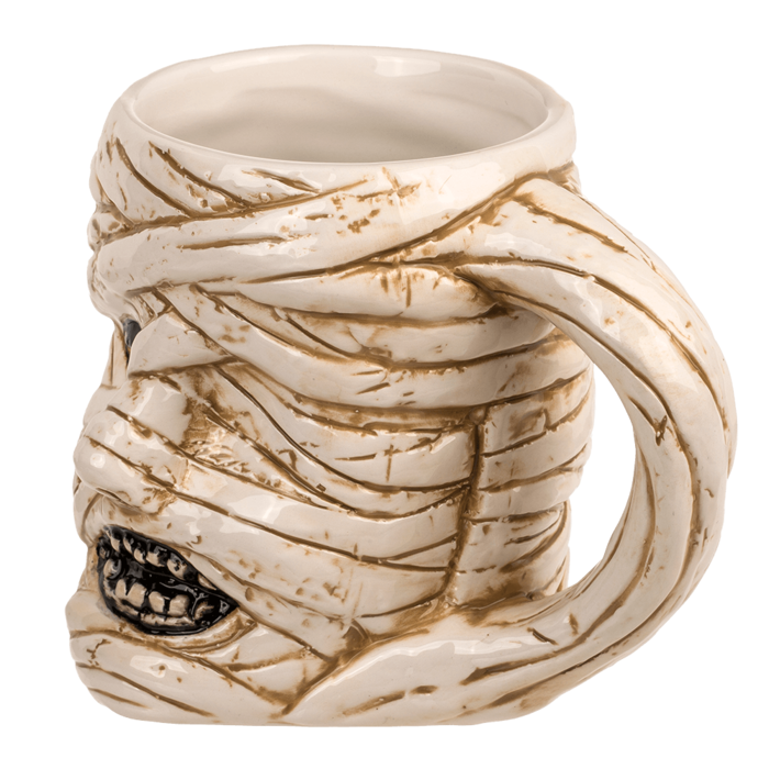 Becher, Mumie, ca. 14,5 x 11,5 cm, aus Steingut