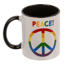 Becher, Peace, Steingut,