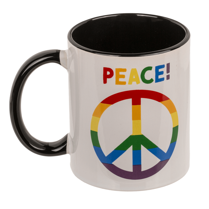 Becher, Peace, Steingut,