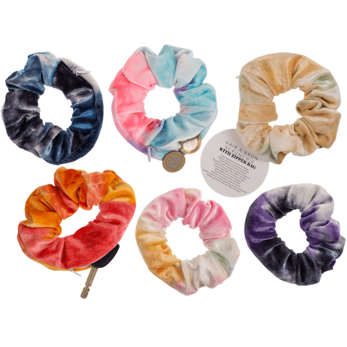 Textil-Haarband, Scrunchie mit Beutel,