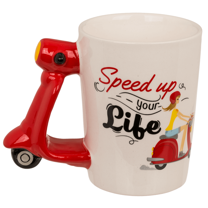 Becher, Scooter, Steingut,