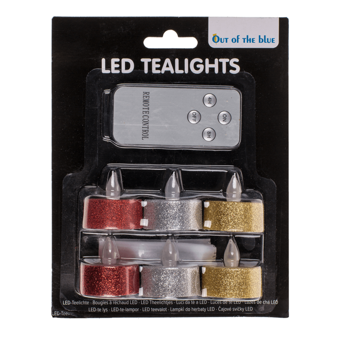 Teelicht mit warmweißen LED, Glamour,