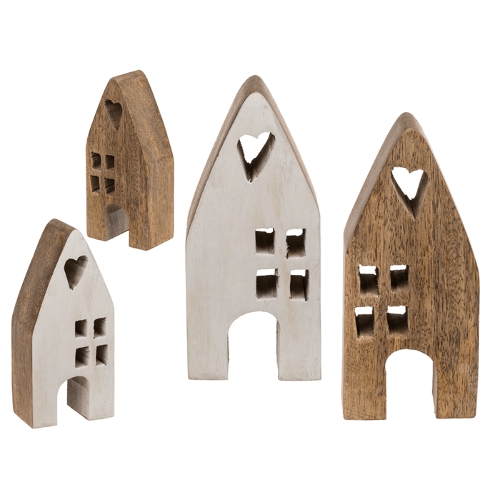 Deko-Holz-Haus, 7 x 4 x 15 cm,