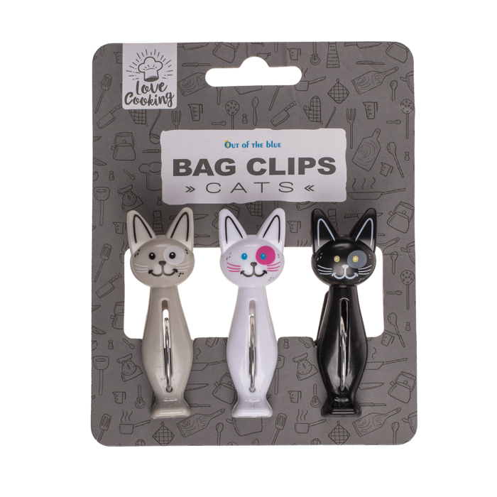 Verschlussclips, Katzen, 7 cm,