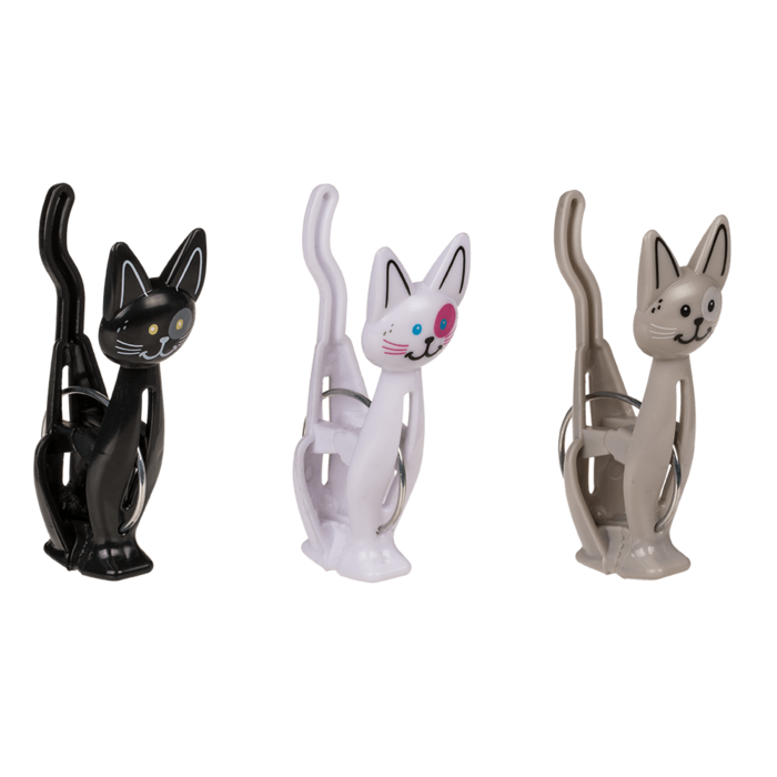 Verschlussclips, Katzen, 7 cm,
