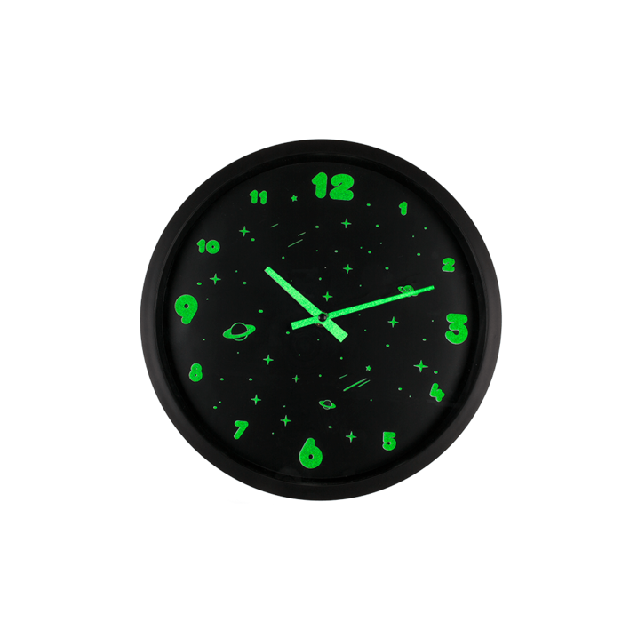 Wanduhr, Space, leuchtet im Dunkeln,