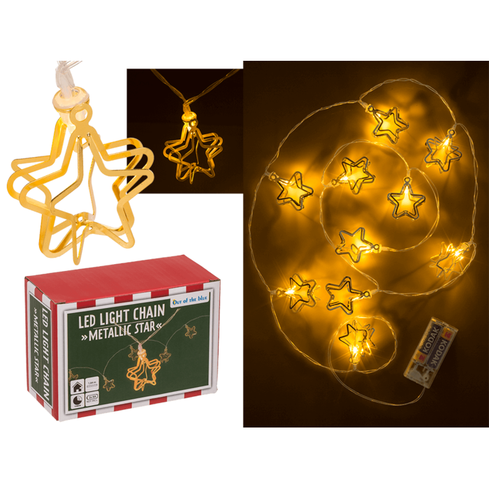 3D-LED-Lichterkette,Metallic Stars,