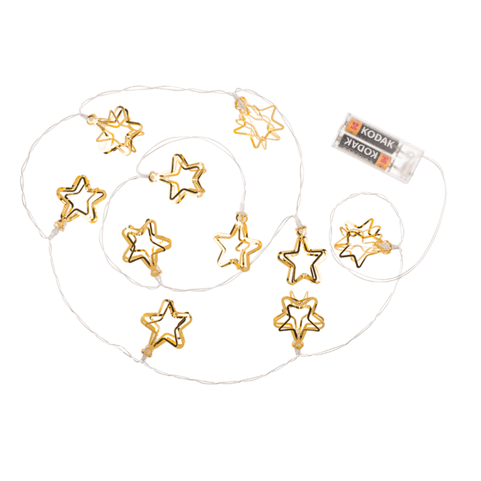 3D-LED-Lichterkette,Metallic Stars,