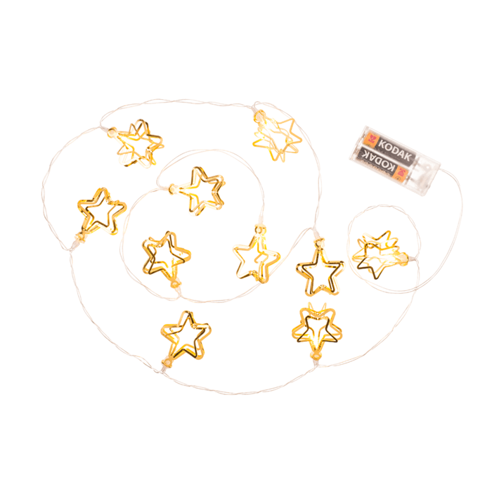 3D-LED-Lichterkette,Metallic Stars,