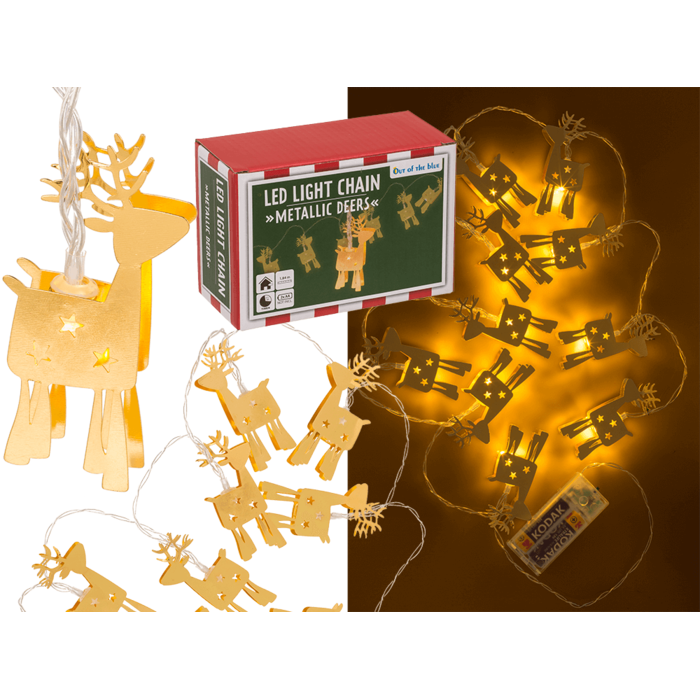 3D-LED-Lichterkette,Metallic Deers,