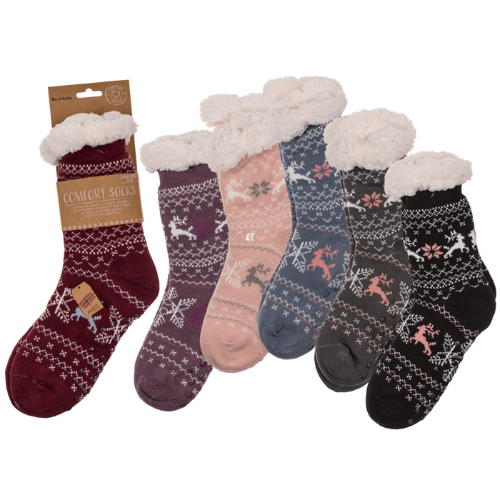 Damen-Hüttensocken, Reindeer & Ice flower,