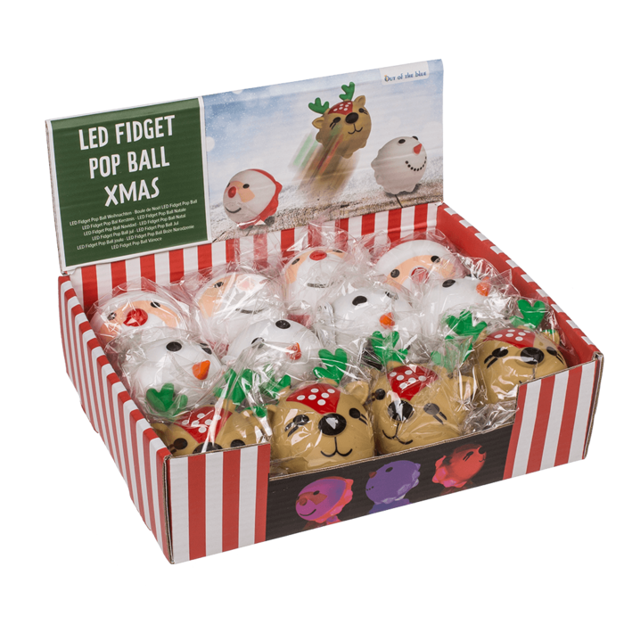 Squeeze-Pops, Xmas, mit LED, inkl 3 x LR41