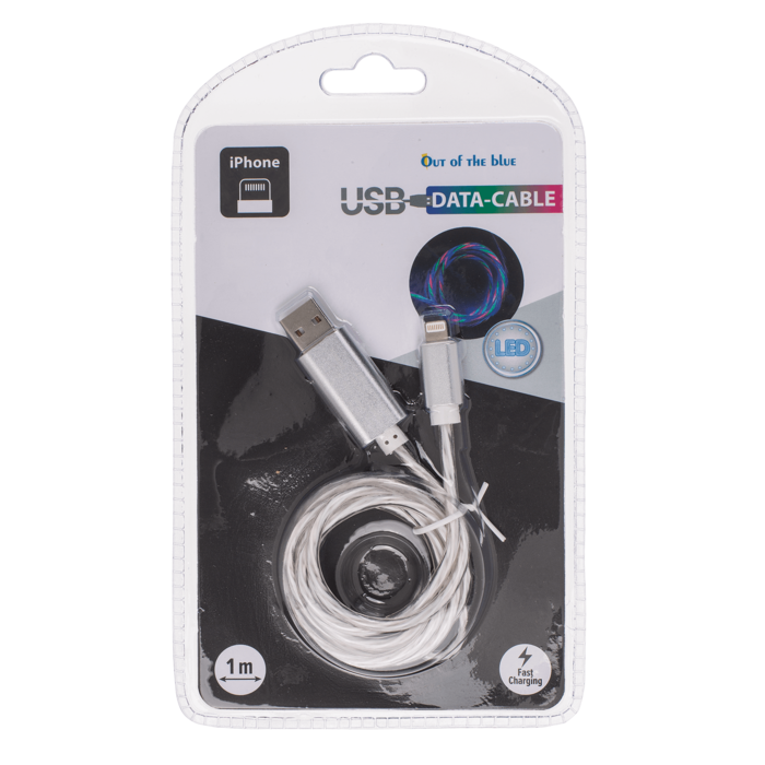 USB-Schnellladekabel für iPhone, mit LED,