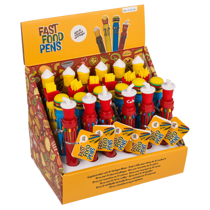 Kugelschreiber mit 10-farbigen Minen, Fast Food,