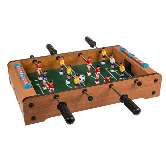 Holz-Tischfußballspiel, Kicker, ca. 51 x 31 cm,